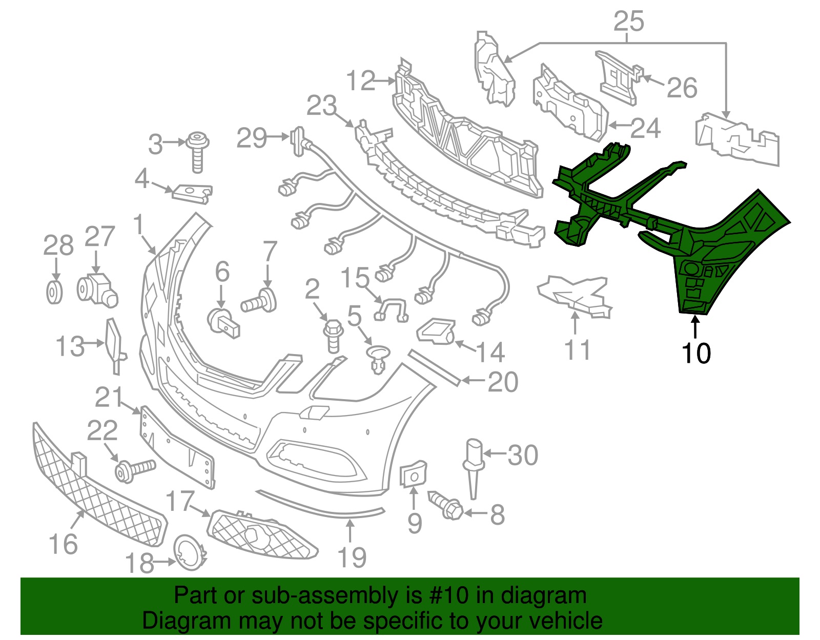 სამაგრი წინა მაშუქის მარჯვენა - MERCEDES-BENZ E W212 2009-2013 Front bumper inner bracket right