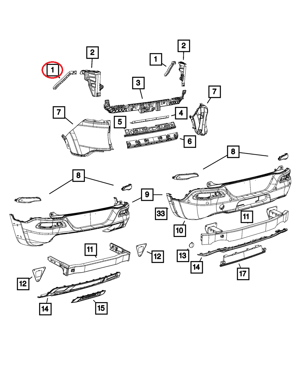 სამაგრი უკანა ბამპერის მარცხენ ა- JEEP CHEROKEE 2014- სამაგრი უკანა ბამპერის მარცხენ ა- JEEP CHEROKEE 2014-
