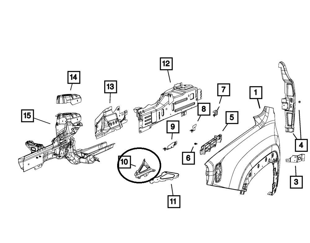 სამაგრი წინა მარცხენა - JEEP RENEGADE 2014-