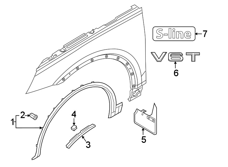მოლდინგი წინა ფრთის მარჯვენა S-LINE-AUDI Q5 2017-2020