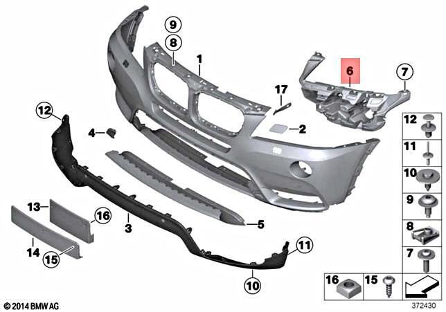 სამაგრი მაშუქის მარცხენა - BMW X3 F25 2010-2017 სამაგრი მაშუქის მარცხენა - BMW X3 F25 2010-2017