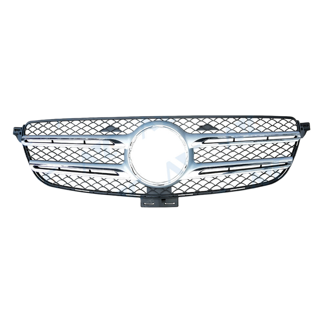 Grille with chrome