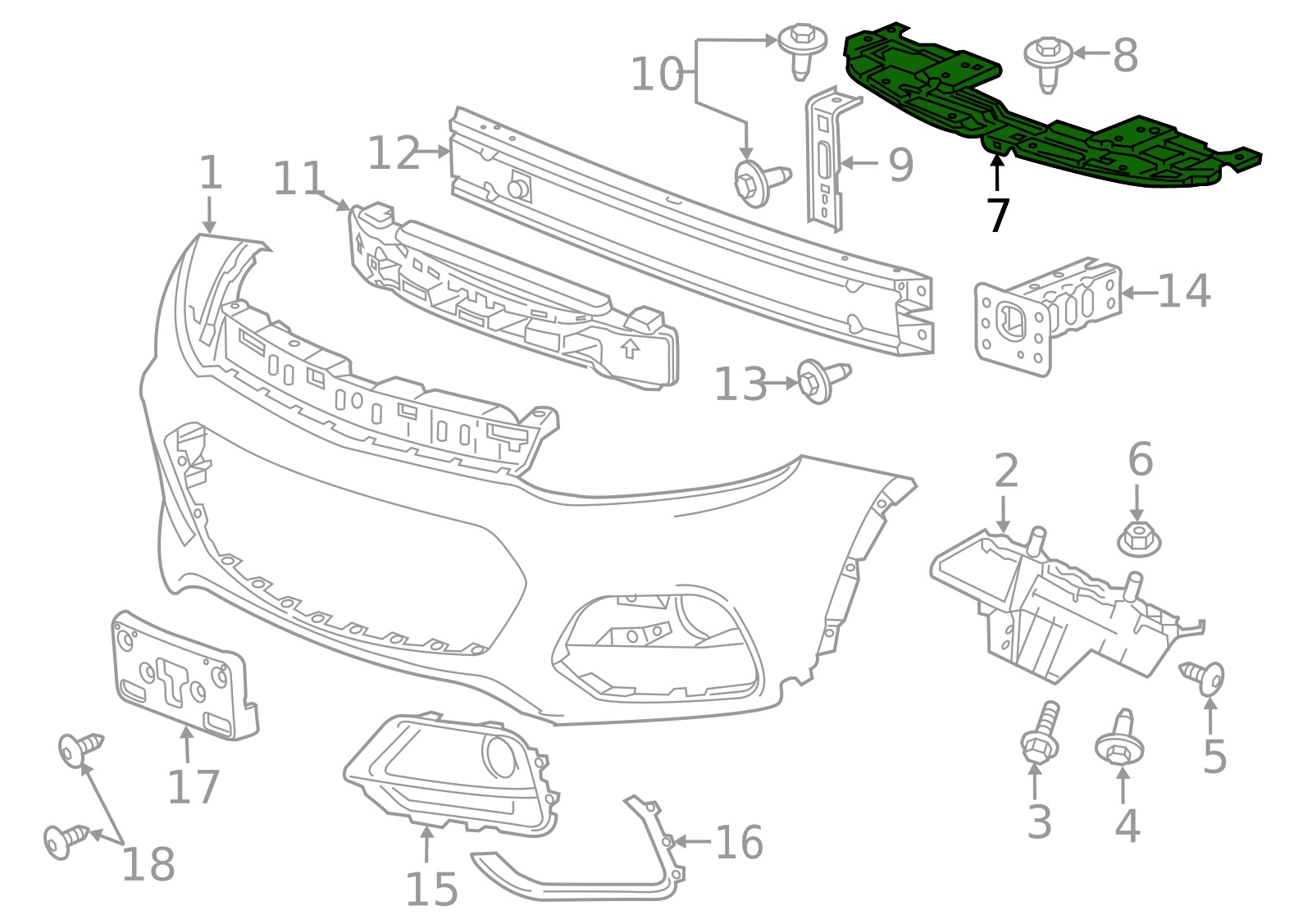სამაგრი წინა ბამპერის რკინა-CHEVROLET TRAX 2017-2022