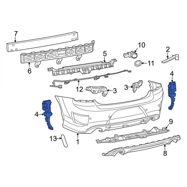 სამაგრი ბამპერის უკანა გარე მარცხენა - DODGE CHARGER 2015-2024