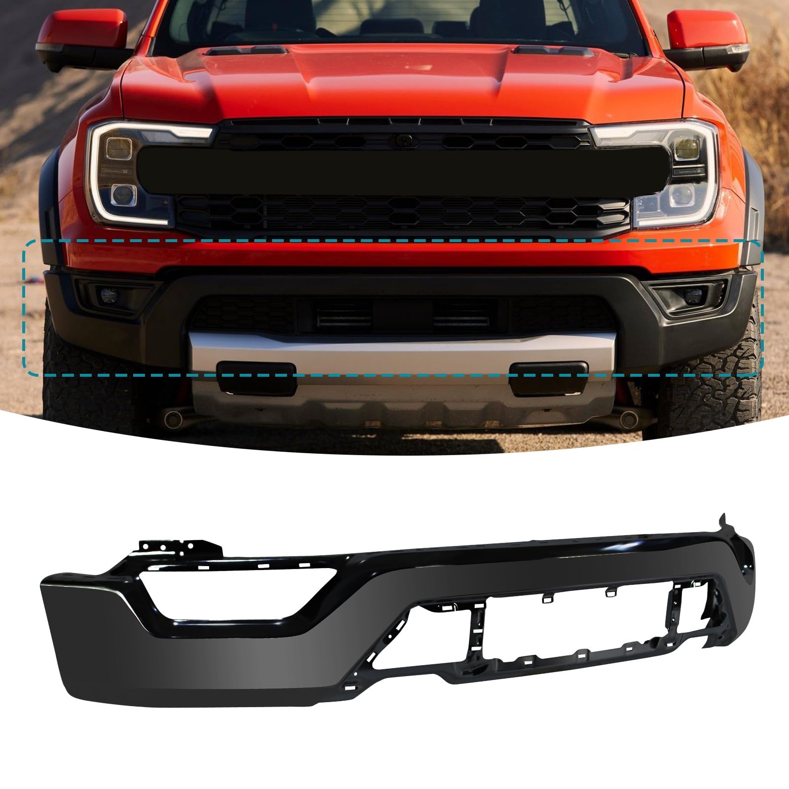წინა ბამპერი სენსორის ჭრილით რკინის - FORD F150 2021-