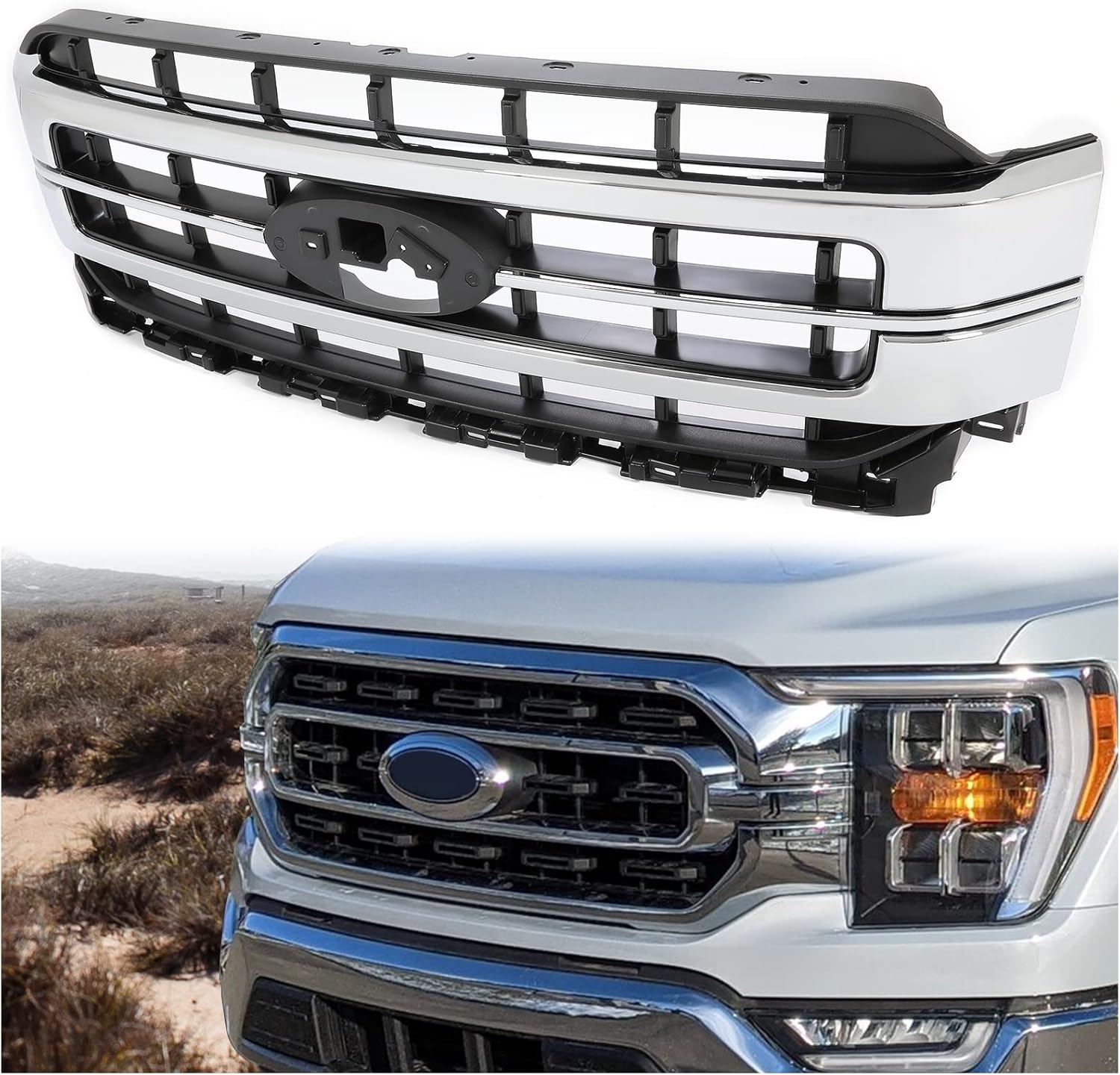 ბადე ქრომის მოლდინგით - FORD F-150 2021-