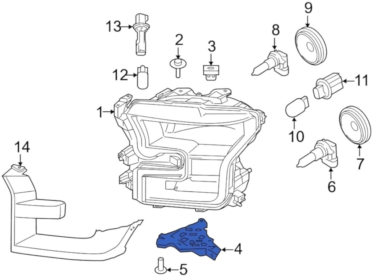 სამაგრი წინა მაშუქის მარცხენა - FORD F150 2015-2020 სამაგრი წინა მაშუქის მარცხენა - FORD F150 2015-2020