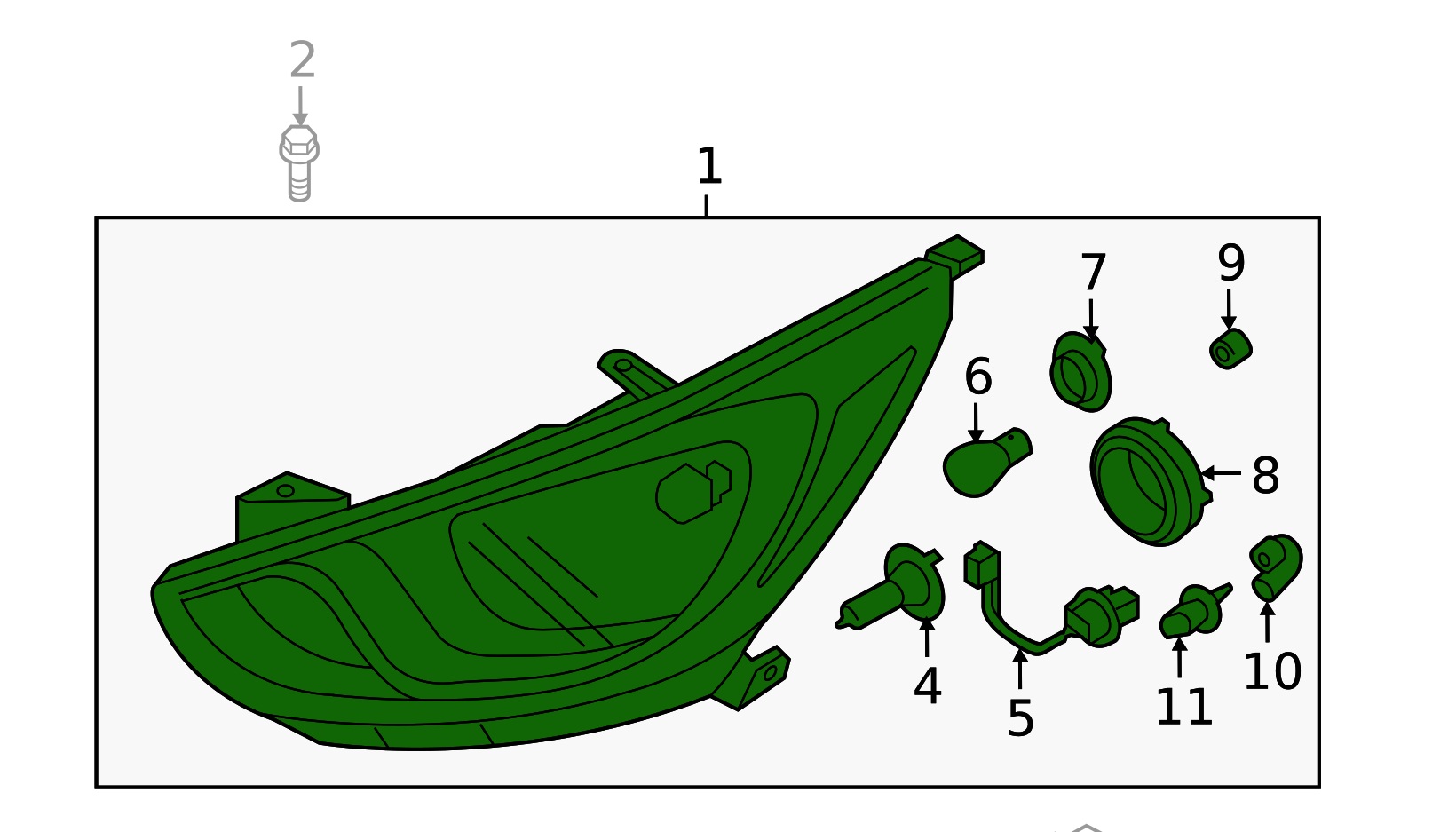 მაშუქი წინა მარცხენა STANDART-HYUNDAI ACCENT 2012-2014
