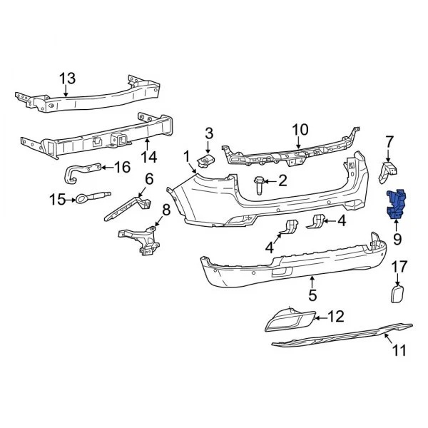 სამაგრი მაშუქის მარცხენა - JEEP GRAND CHEROKEE 2014- Headlam bracket left