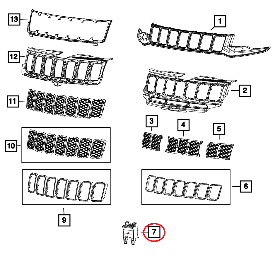 სამაგრი ბადის - JEEP GRAND CHEROKEE 2014- Bracket