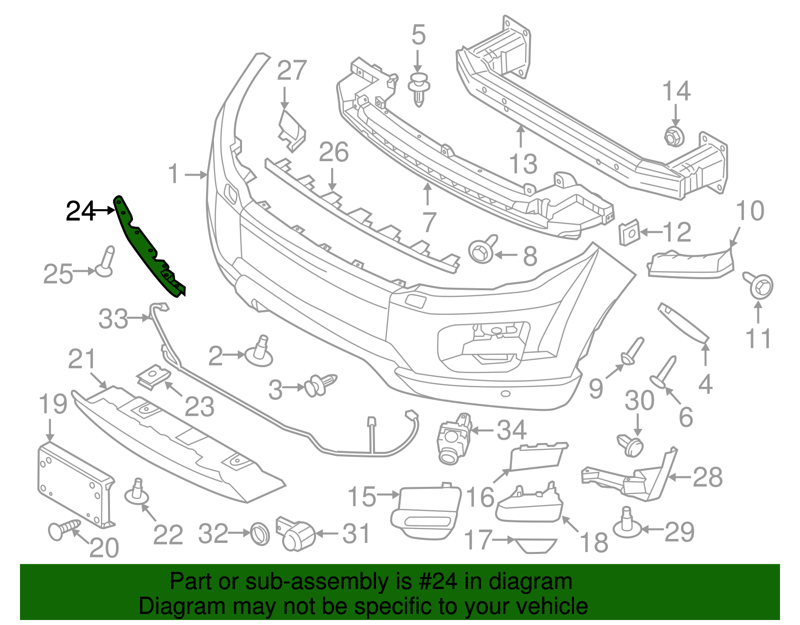 სპოილერი წინა მარჯვენა - LAND ROVER DISCOVERY 4/LAND ROVER4 L319 2014-16