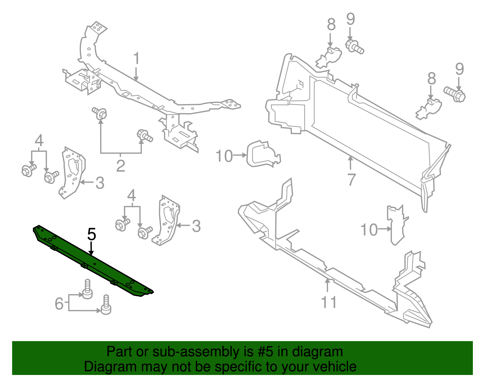 რადიატორის სამაგრი ქვედა SPORT LAND ROVER DISCOVERY 2017-2020