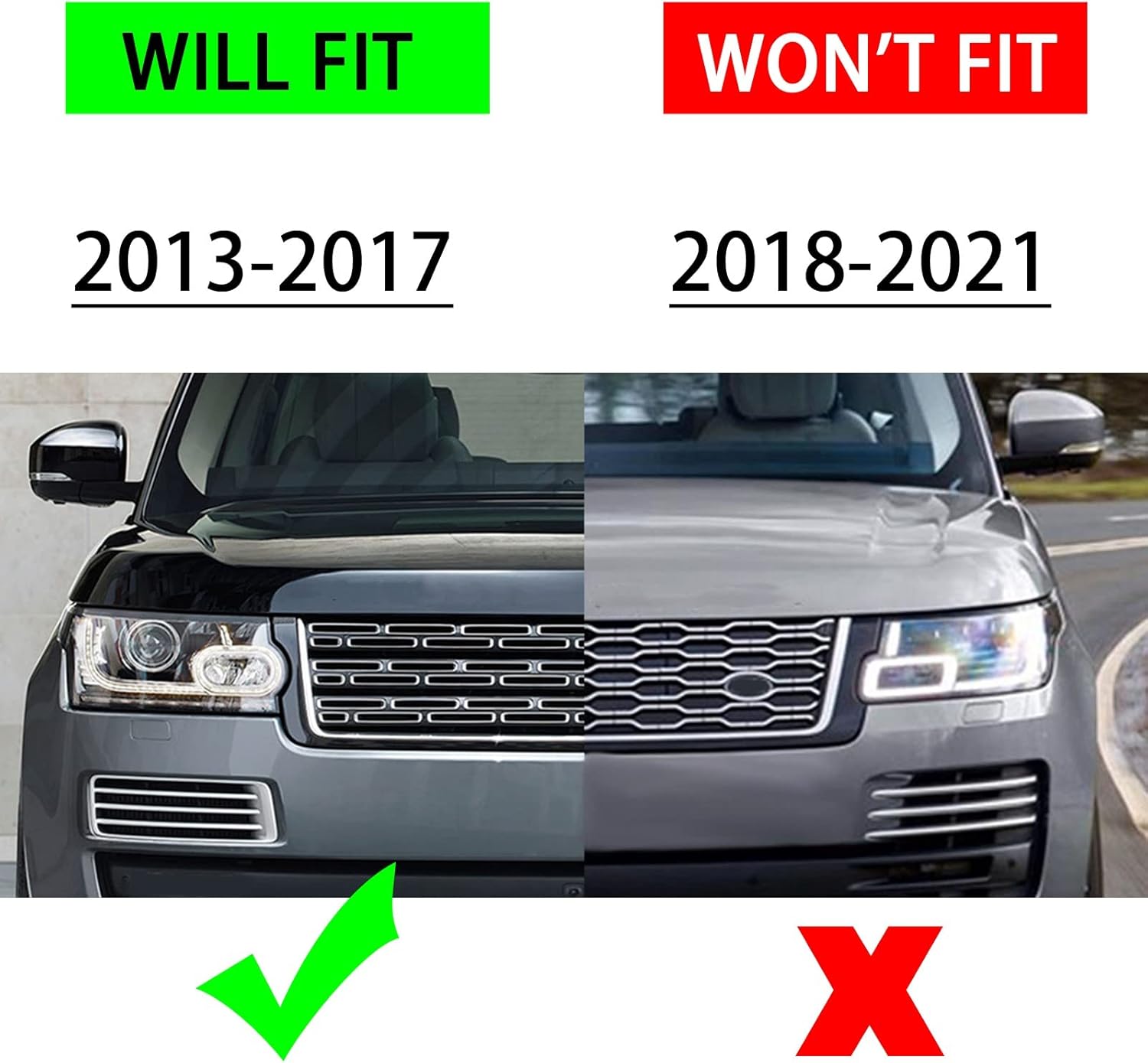 ბადე ვერცხლისფერი - LAND ROVER RANGE ROVER L405 VOGUE 2013-
