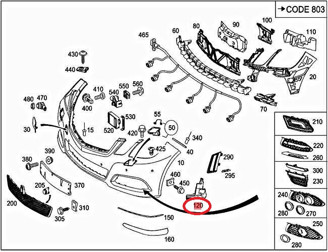 სამაგრი ბამპერის მარჯვენა -MERCEDES-BENZ W212 E-CL 2009-2013 Bracket front right