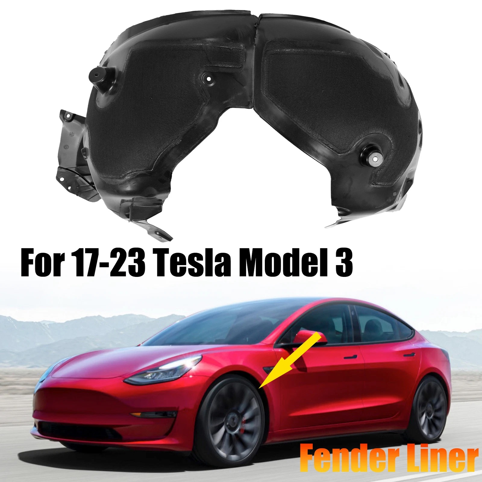 ფრთის საფენი წინა მარცხენა ქეჩა - TESLA 3 2022- ფრთის საფენი წინა მარცხენა ქეჩა - TESLA 3 2022-