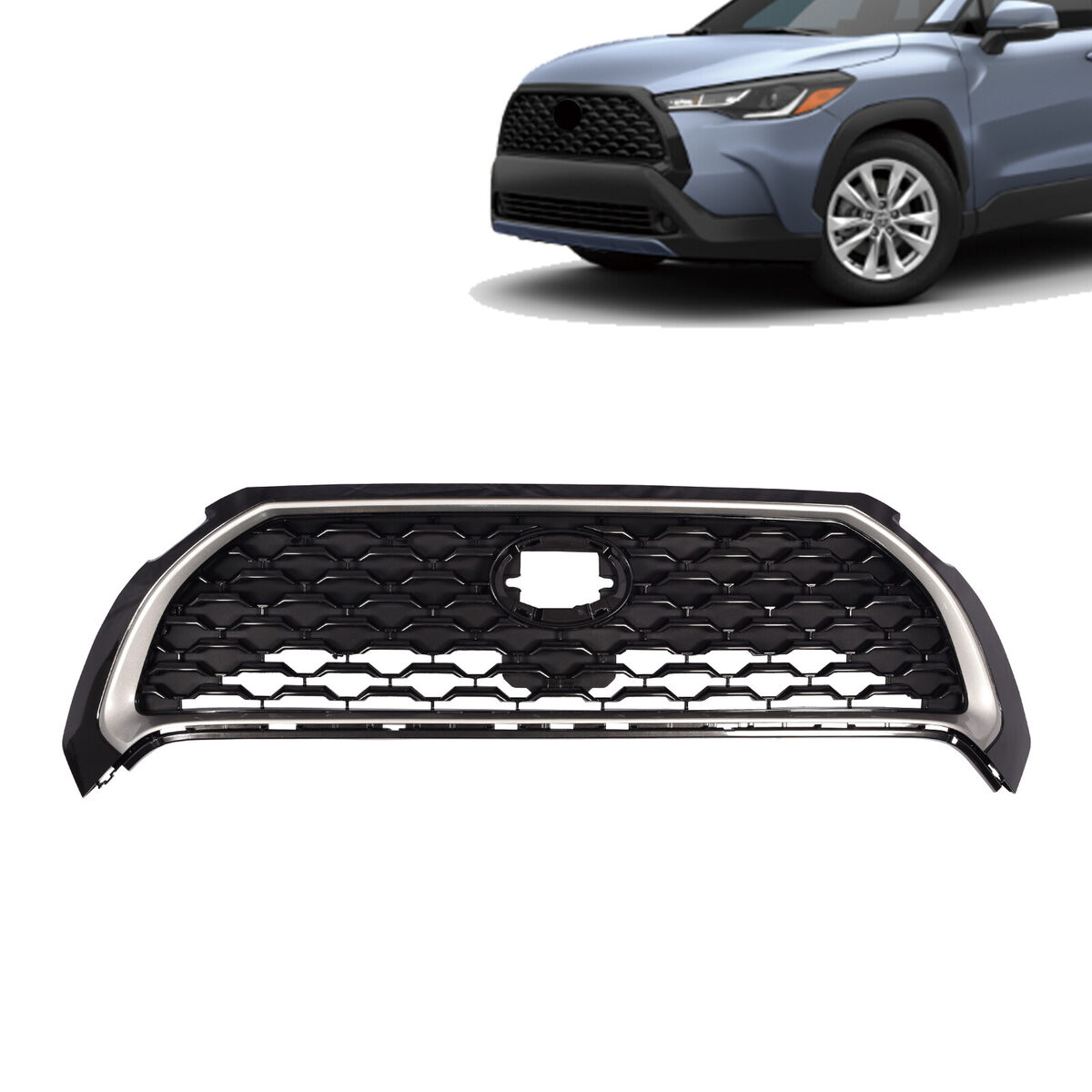 ბადე კამერის ჭრილით და ნიკელის მოლდინგით - TOYOTA COROLLA CROSS 2022-